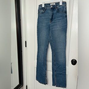 Reformation Jeans Lake High Rise Split Hem Bootcut Jeans